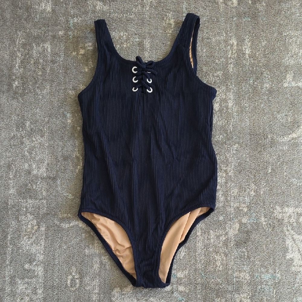 Crewcuts Navy and Beige Swimsuit